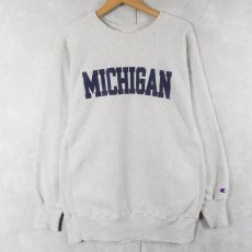 画像1: 90's Champion REVERSE WEAVE "MICHIGAN" プリントスウェット XL (1)