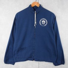 画像1: 〜70's "INTERNATIONAL De MOLAY LEADERSHIP CAMP" フロッキープリント スイングトップ NAVY (1)