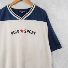 画像1: 90's POLO SPORT Ralph Lauren USA製 ロゴプリント メッシュゲームシャツ XL (1)