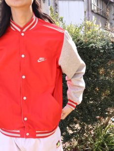 画像3: 90's NIKE 銀タグ ナイロン切り替え リバーシブル スウェットスタジャン (3)