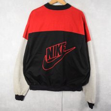 画像2: 90's NIKE 銀タグ "NIKETOWN CHICAGO" ロゴ刺繍 切り替えデザイン コットンジャケット XL (2)