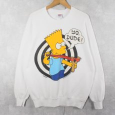 画像1: 90's USA製 THE SIMPSONS "YO, DUDE!" キャラクタープリントスウェット XL (1)