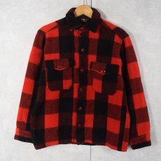 画像1: 50〜60's Woolrich バファローチェック柄 ウールシャツ SIZE15 (1)