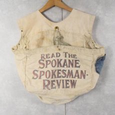 画像1: VINTAGE "READ THE SPOKANE SPOKESMAN REVIEW " ニュースペーパーバッグベスト (1)