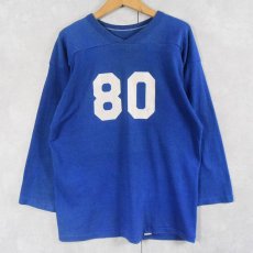 画像2: 70's〜 RUSSELL ATHLETIC USA製 金タグ "80" プリントフットボールTシャツ L (2)