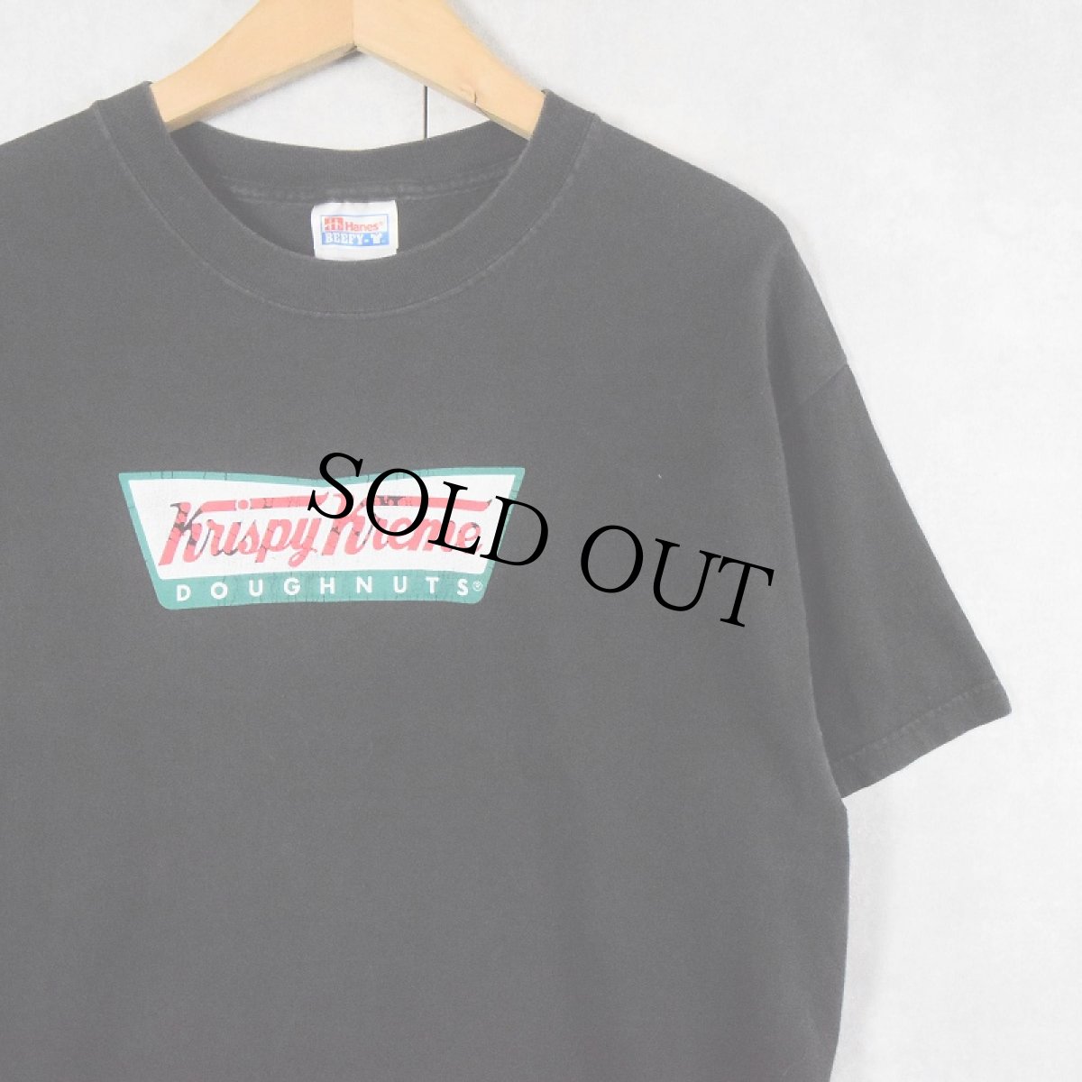 画像1: Krispy Kreme Doughnuts ドーナツショップ ロゴプリントTシャツ BLACK L (1)