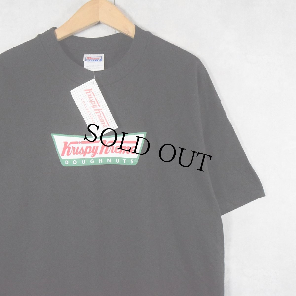 画像1: Krispy Kreme Doughnuts ドーナツショップ ロゴプリントTシャツ タグ付き未使用 BLACK XL (1)