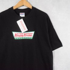 画像1: Krispy Kreme Doughnuts ドーナツショップ ロゴプリントTシャツ タグ付き未使用 BLACK XL (1)