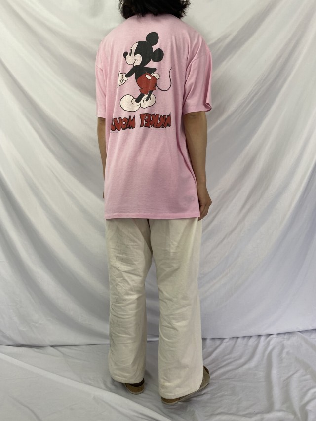 80〜90's Disney MICKEY MOUSE キャラクタープリントTシャツ