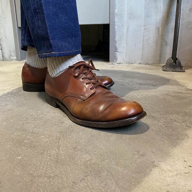 40〜50's U.S.NAVY Service Shoes Brown Leather 9 1/2 C