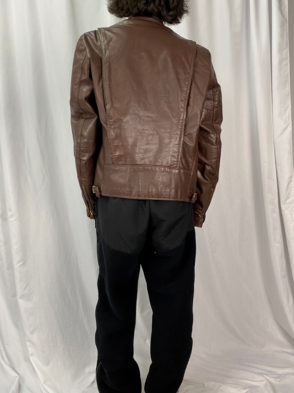 70〜80's Brooks Leather Sportswear USA製 シングルライダースジャケット SIZE42