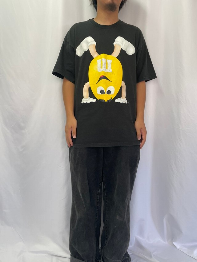 90's〜 m&m USA製 お菓子企業 キャラクタープリントTシャツ XL