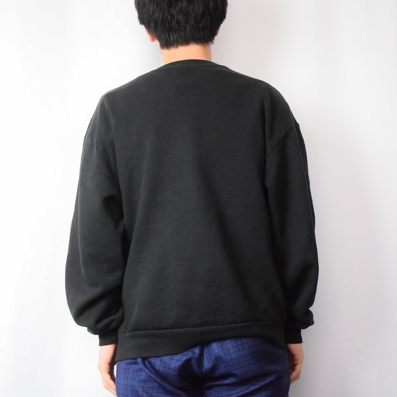 90's JERZEES USA製 無地スウェット BLACK L