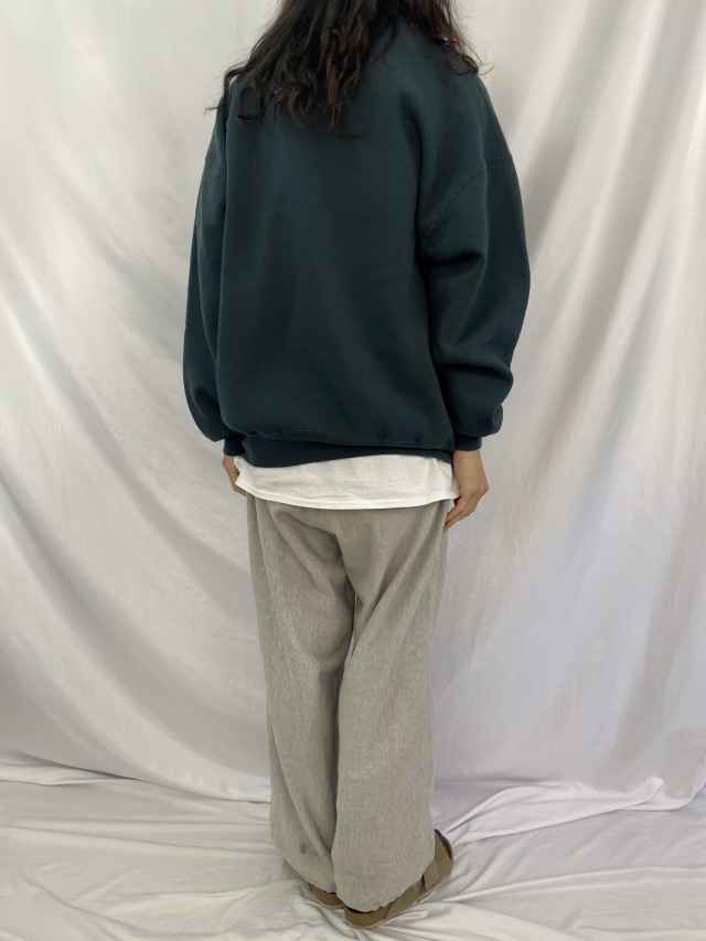 90's〜 RUSSELL ATHELETIC USA製 前V スウェット 無地 OLIVE XXL