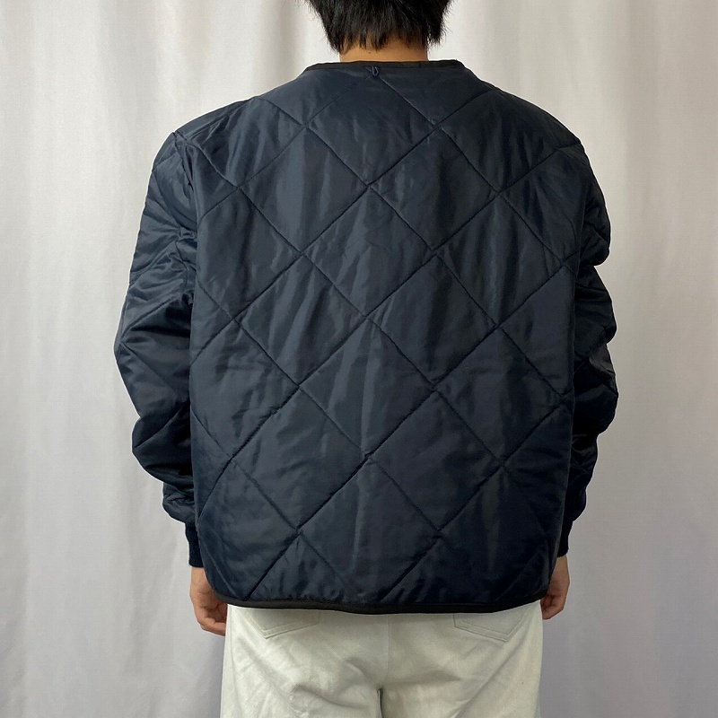 中綿入り キルティングライナージャケット NAVY XXL