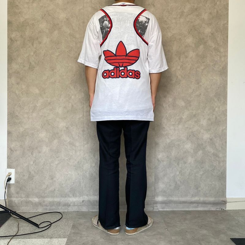 90's adidas USA製 ロゴプリントタンクトップ XL