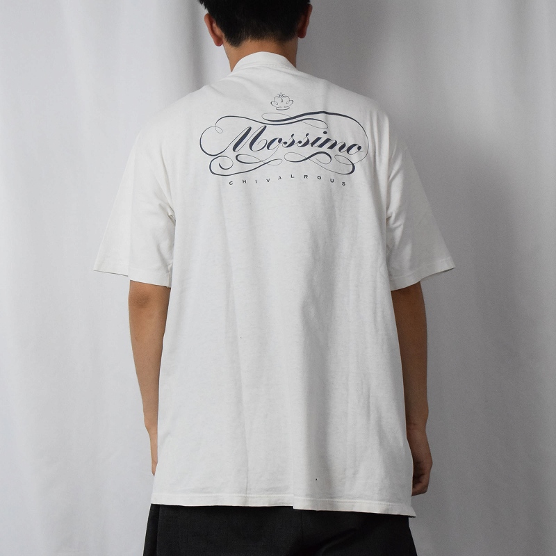 90's mossimo USA製 CHIVALROUS ロゴプリントTシャツ L