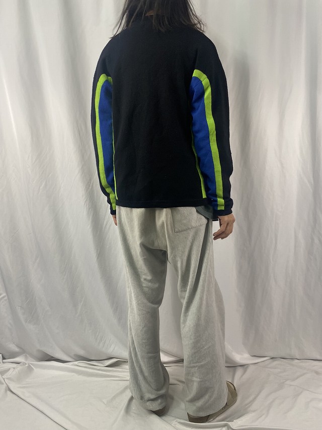 90's BRITCHES 切り替えデザイン ハーフジップ ウール×アクリルニットセーター L