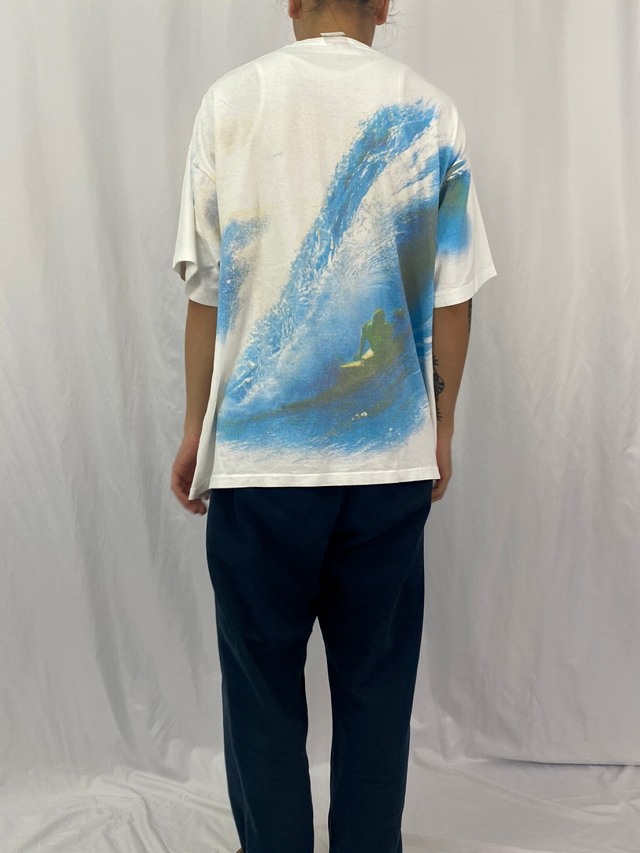 90's OCEAN PACIFIC USA製 マルチプリントTシャツ XL
