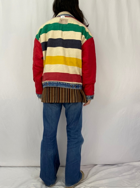 90's Levi's×Hudson's Bay 70617-0291 USA製 ブランケットライナー リバーシブルデニムジャケット