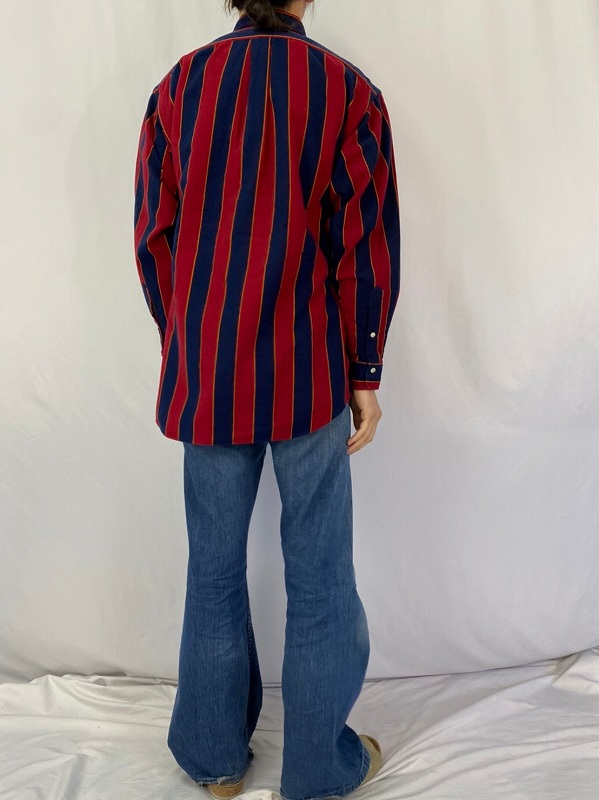 90's Ralph Lauren ストライプ柄 コットンボタンダウンシャツ M