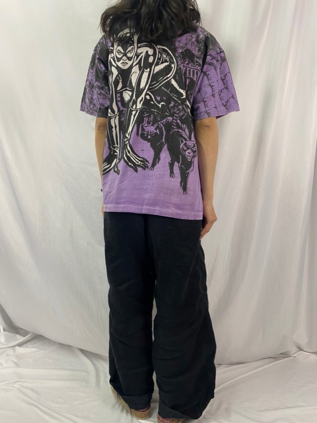 90's BATMAN CATWOMAN キャラクター 大判プリントTシャツ XL
