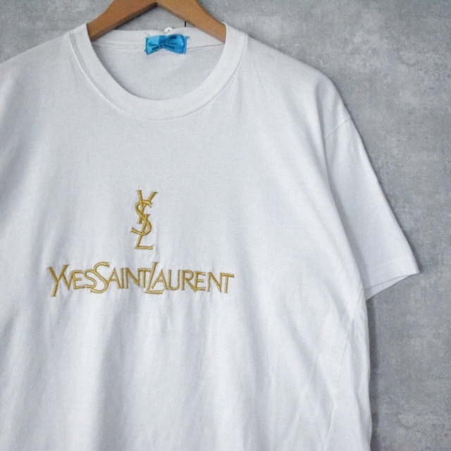 値頃 YvesSaintLaurent ヴィンテージ Tシャツ ロゴ刺繍