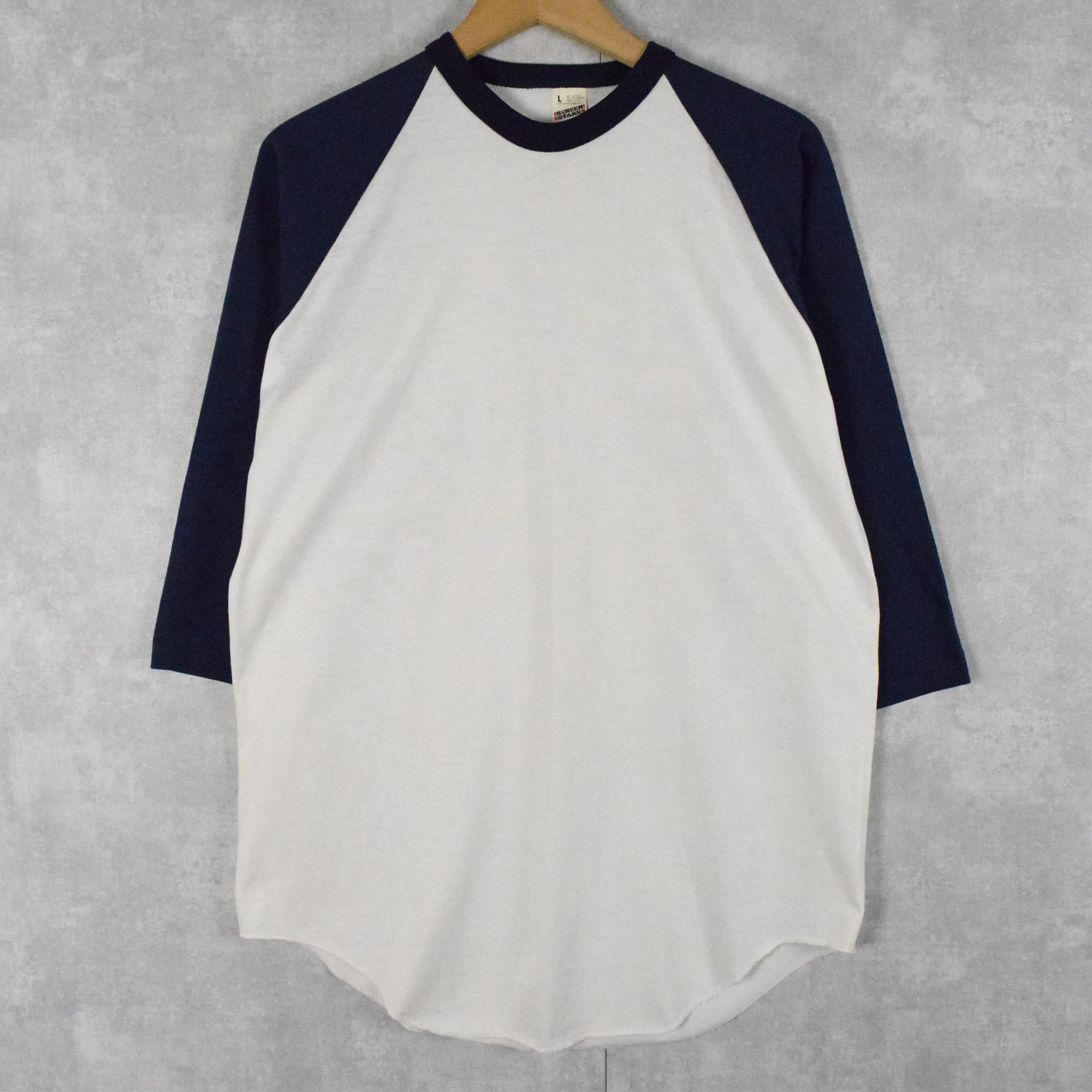 80s 80年代 アメリカ製 2トーンカラー ネイビー ホワイト 紺 白 7分袖| ビンテージ古着屋Feeet 通販 名古屋 大須 メンズ