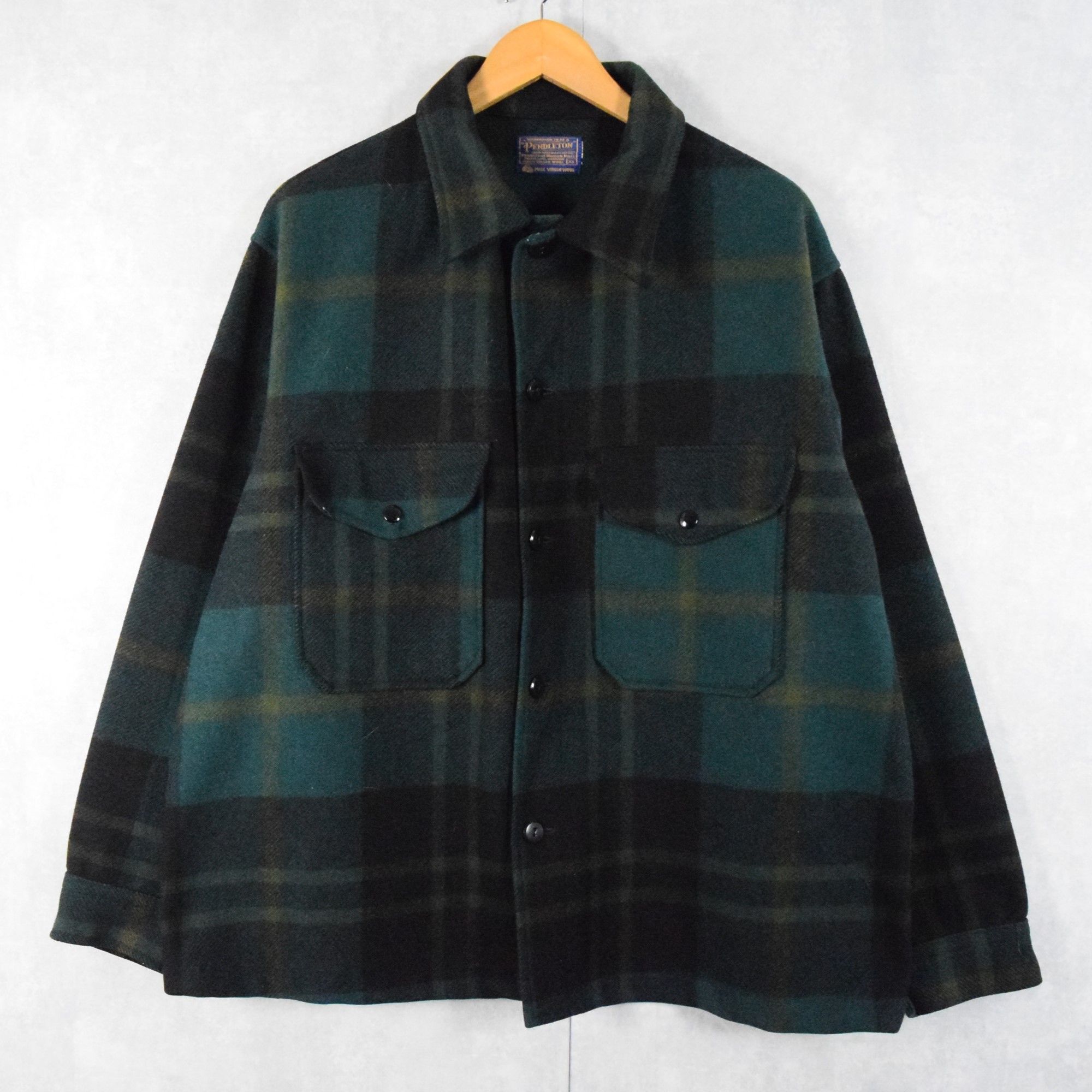 60's PENDLETON チェック柄 ウールシャツジャケット XL